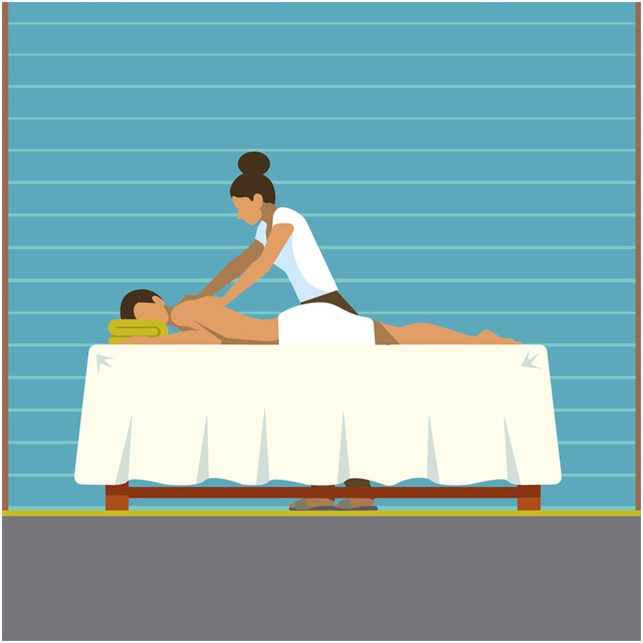 Illustration of a customer having a massage