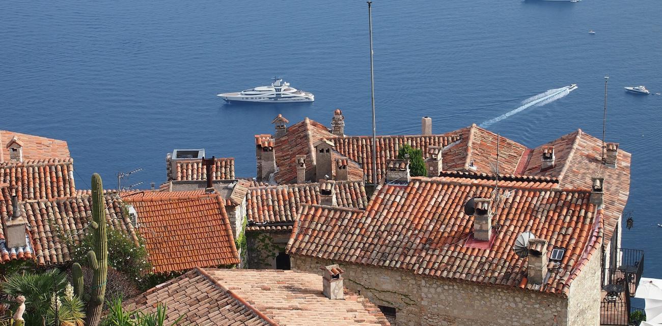 The perched village of Eze near Monaco with its distinctive red tile roofs is wonderful to explore